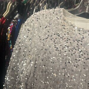 Short white sequin dress